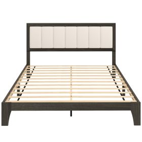 Queen Size Bed Frame with Headboard Queen Platform Bed Frame with Wooden Slats No Box Spring Needed Easy Assembly Walnut