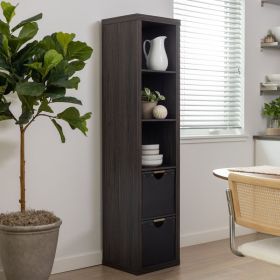 5 Cube Vertical Storage Organizer, Tobacco Oak