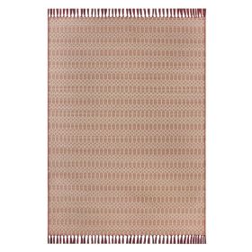 Woven Geo 5'x7' Outdoor Rug - Polypropylene/Polyester - Terra Cotta