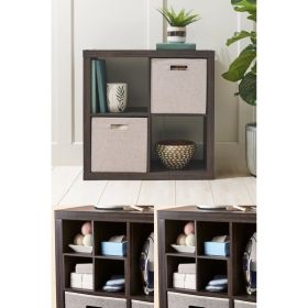 4 Cube Storage and 2Quad Shelf Insert, Tobacco Oak