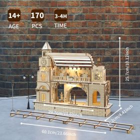 3D Wooden Puzzle Railway station Model Kits To Build Wooden Construction Handmade DIY Craft Unique Gift For Christmas