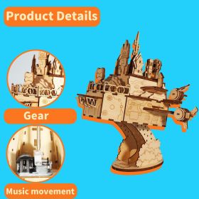 3D Wooden Puzzles Moving Castle Music Box kits Castle Building Model DIY Crafts Birthday Gift for Women
