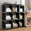 3-Tier 9-Cube Modular Storage Organizer – Durable Steel Tube & Non-Woven Fabric Shelf, Space-Saving Multi-Purpose Storage Rack for Bathroom, Kitchen