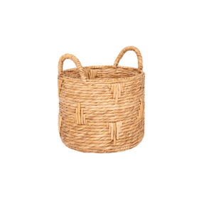Athena 12" Round Bulrush Basket Planter