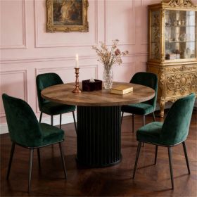 Round dining table. Wooden kitchen dining table, living room dining table