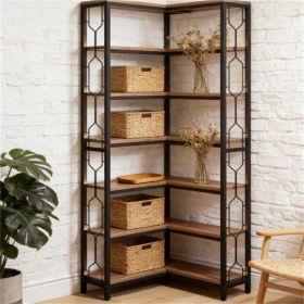 Wooden corner bookshelf, independent display rack, vertical storage rack