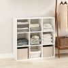 Pelli Cubic Multipurpose Clothing Closet Storage Organizer Shelf, 9-Cube, White