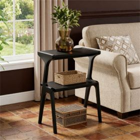 Solid wood coffee table, bedside table, sofa side table, with storage rack