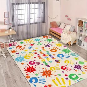 Rug for living room handprint carpets for gaming decor for boys bedroom anti slip gaming mats, ultra soft thick indoor plush carpets
