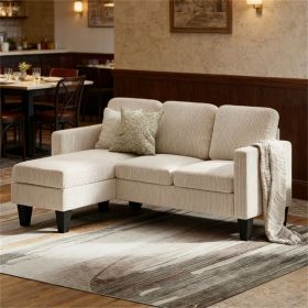 Living room sofa, L-shaped sofa, Cream White