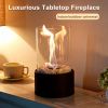 Round Glass Large Tabletop Fireplace 11" H Portable Fire Bowl Pot Clean Burning Fireplace for Indoor Outdoor Patio Parties Events