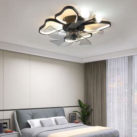 19.7 Inch Light Ceiling Fan with Lights Remote Control with Modern Butterfly Design Styling, Black, Fan for Bedroom, Living Room, Timing Function