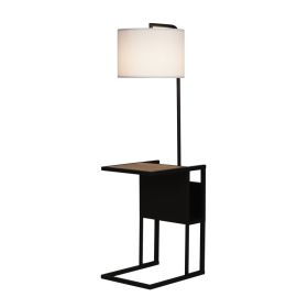Brand Matte Black Floor Lamp with Magazine Rack