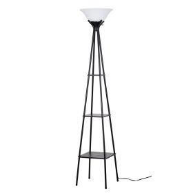 Metal Etagere Floor Lamp Charcoal Finish