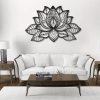 "Boho Wall Art Decor – Black Mandala Metal Wall Hanging, Lotus Flower Design for Bedroom, Living Room, Office & Meditation Space | Zen Home Aesthetic