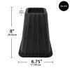 Home Management Tall Bed Risers, Black, 4-Pack, Assembled Size 6.75 in x 6.75 in x 8 in