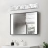 35" Modern Crystal 5-Light LED Wall Sconce – Elegant Chrome Bathroom Vanity Light with Clear Crystal Shades for Bathroom, Bedroom, or Hallway