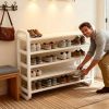 5-Tier Metal and Plastic Shoe Rack Organizer – Space-Saving Narrow Floor Shoe Storage Shelf, Durable Multi-Layer Iron Design, No Wood, Easy Assembly
