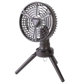 1Pc 10400mah Portable Camping Fan With LED Light Rechargeable Tripod Tent Hanging Fan Lantern Portable Foldable Oscillating Table Fan With 3 Brig (Option: Black)