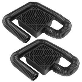 2Pcs Gutter Downspout Extension Low Profile No Deep Digging Catch Basin Downspout Extender With 4.9FT Flexible Extendable Hose For House Foundati (Option: 2Pc Per Set)