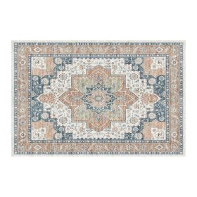 1PC Bohemian Vintage Watercolor Doormat - Non-Slip Soft Rug, Stain-Resistant Washable Mat for Entryway, Kitchen, Living Room, Laundry & Bathroom (colour: KSX-8-10-5, size: 8*10ft/244*305cm)