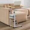 C Side Table 3-Tier Laptop Desk Small Slim Snack Side Table for Couch Bed Sofa for Small Spaces Living Room Bedroom